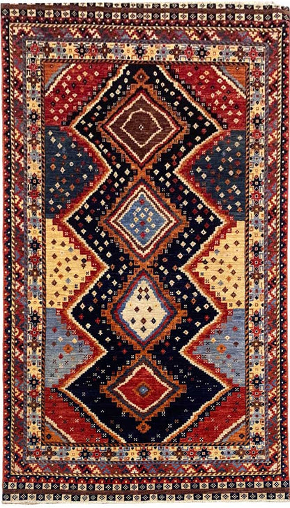 Afghan Turkaman weave, Nomadic Kazak inspired 247x152cm | Rug# 26651