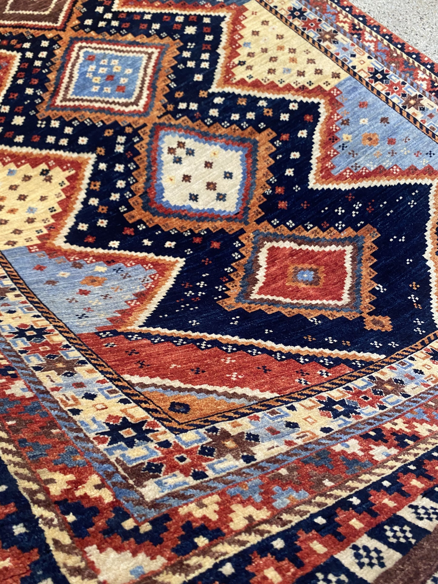 Afghan Turkaman weave, Nomadic Kazak inspired 247x152cm | Rug# 26651