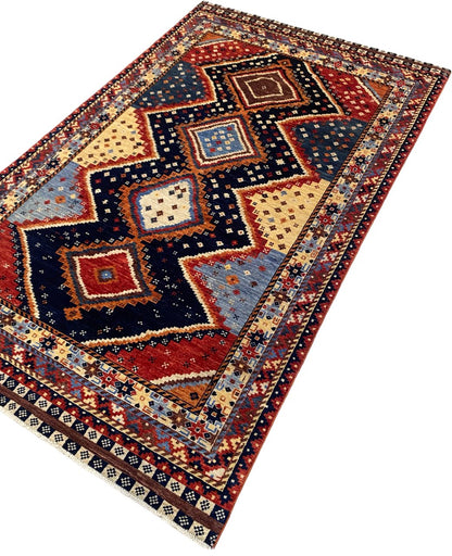 Afghan Turkaman weave, Nomadic Kazak inspired 247x152cm | Rug# 26651