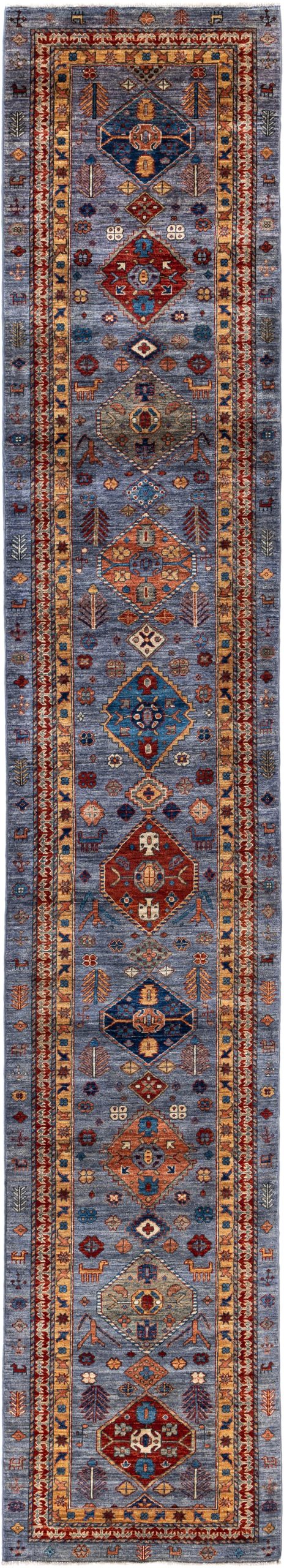 Afghan 19th-Century Heriz inspired 493x84cm | Rug# 26890