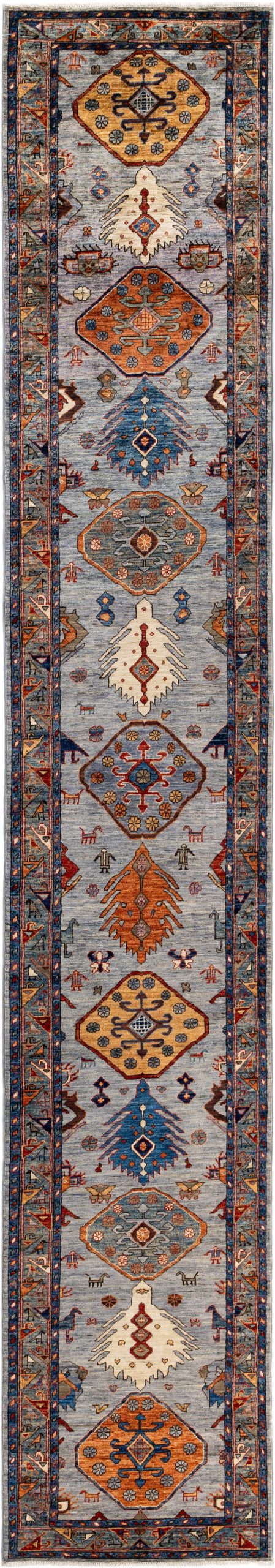 Afghan Turkaman weave, 19th-century Caucasian Inspired 483x80cm | Rug# 26894