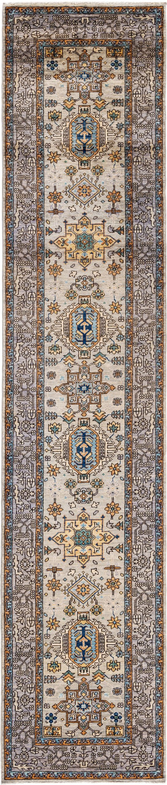 Afghan 19th-century Caucasian design 408x84cm | Rug# 26896