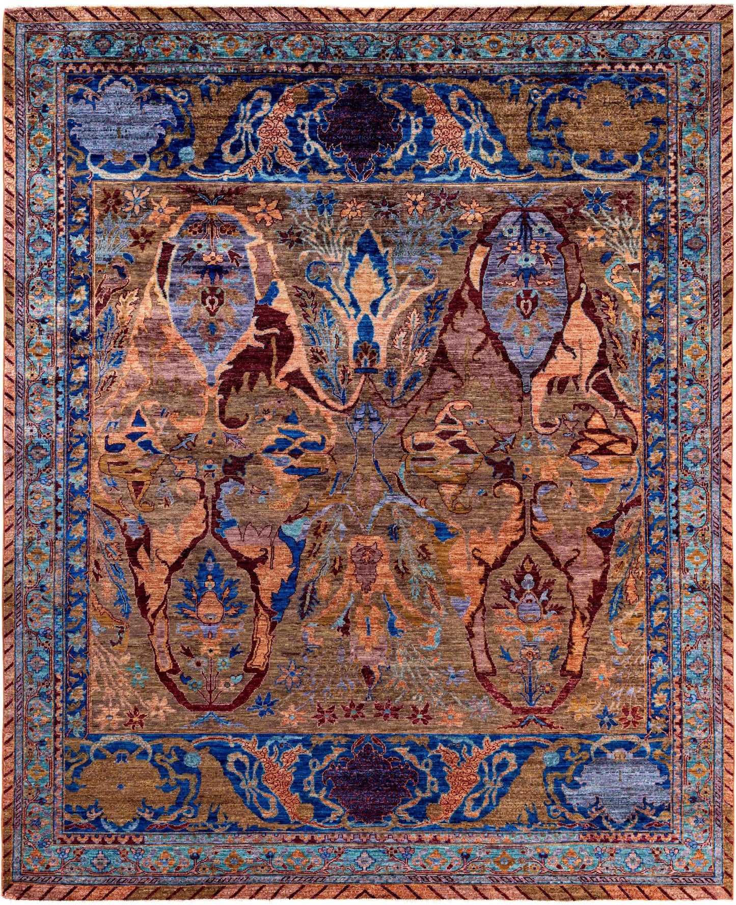 Afghan Turkaman weave in 16th-century Garous-Bijar design 300x246cm | Rug# 26903