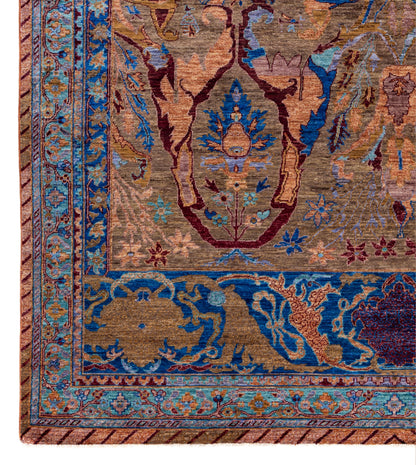 Afghan Turkaman weave in 16th-century Garous-Bijar design 300x246cm | Rug# 26903