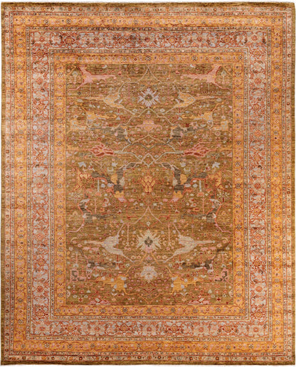 Turkaman weave Afghan in 16th-century Oushak design 298x244cm | Rug# 26904