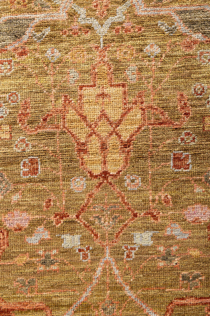 Turkaman weave Afghan in 16th-century Oushak design 298x244cm | Rug# 26904