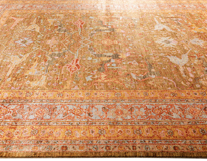 Turkaman weave Afghan in 16th-century Oushak design 298x244cm | Rug# 26904