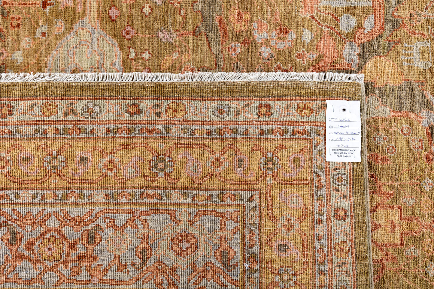 Turkaman weave Afghan in 16th-century Oushak design 298x244cm | Rug# 26904