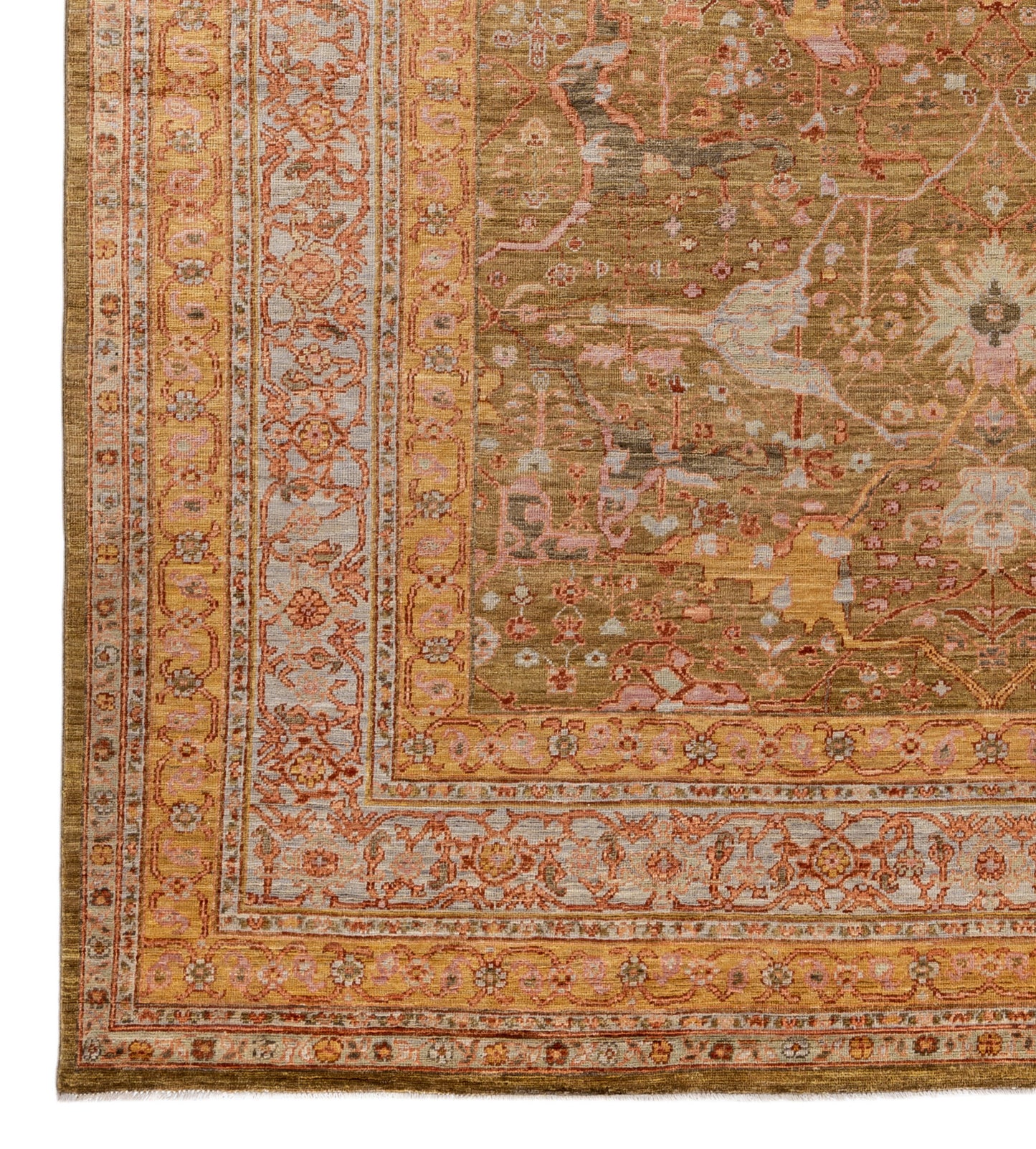 Turkaman weave Afghan in 16th-century Oushak design 298x244cm | Rug# 26904