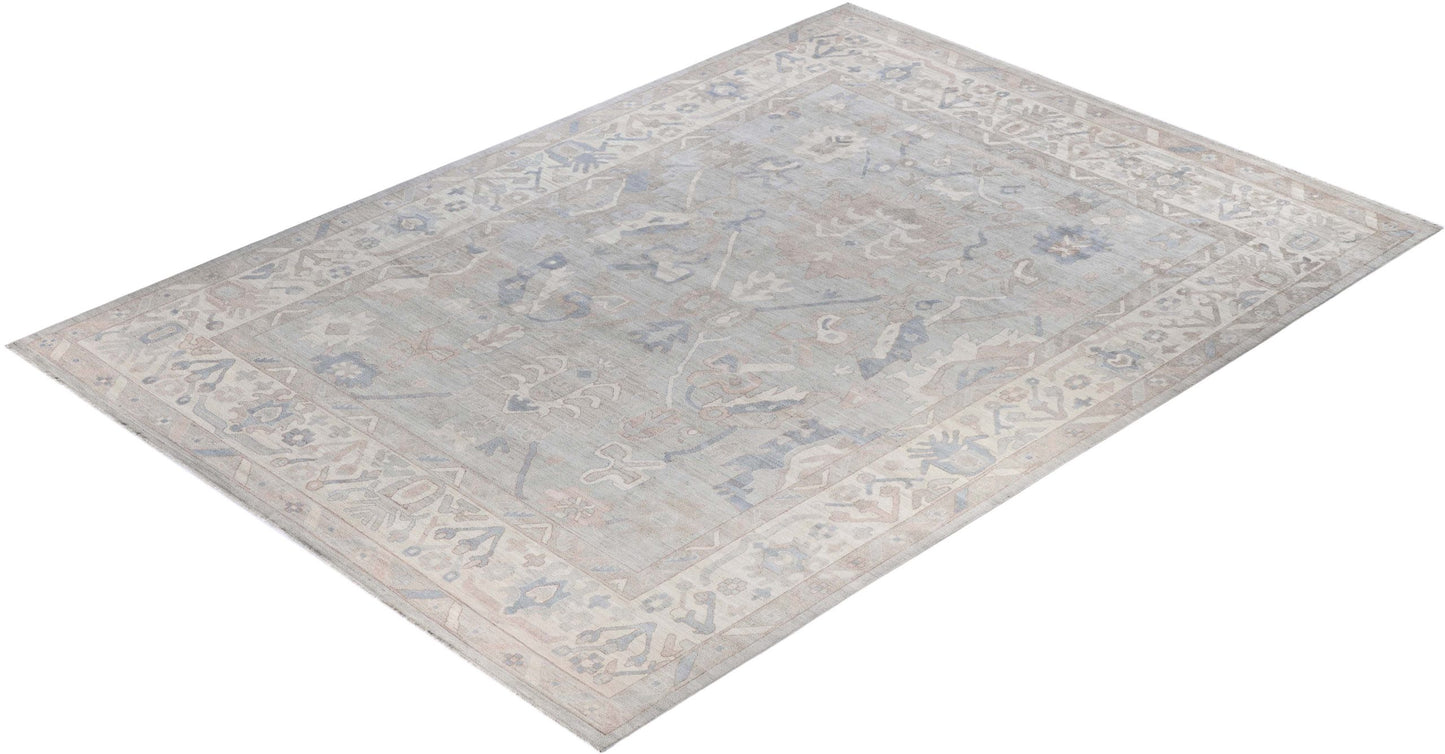 Hand knotted Afghan Salon carpet in 17th-century Oushak design 409x301cm | Rug# 26907