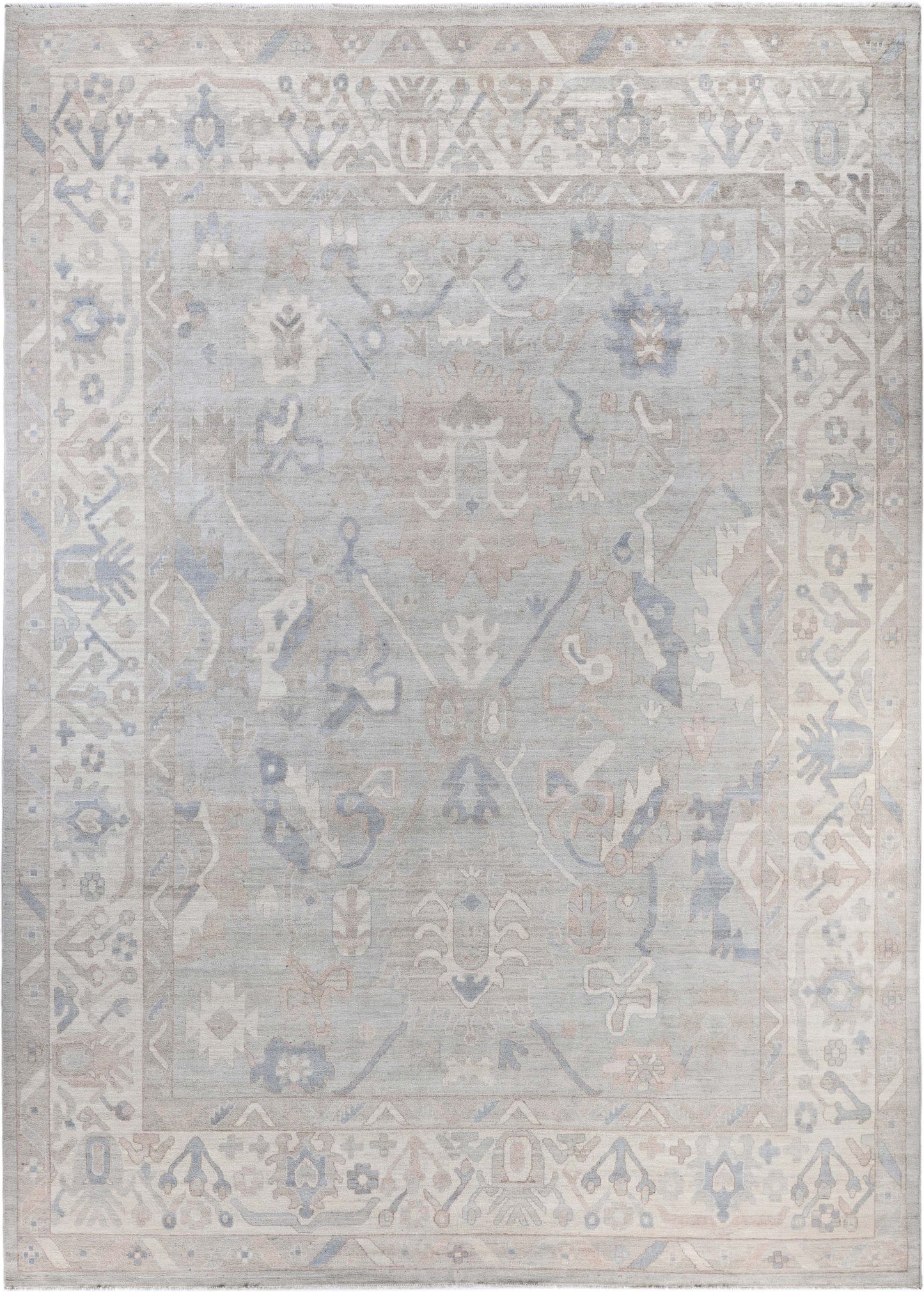 Hand knotted Afghan Salon carpet in 17th-century Oushak design 409x301cm | Rug# 26907
