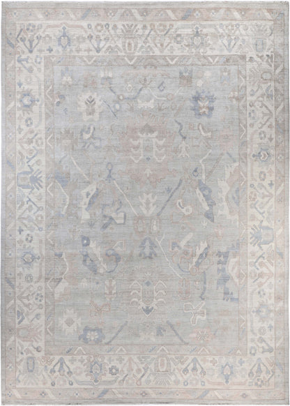 Hand knotted Afghan Salon carpet in 17th-century Oushak design 409x301cm | Rug# 26907