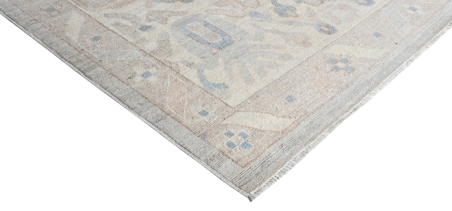 Hand knotted Afghan Salon carpet in 17th-century Oushak design 409x301cm | Rug# 26907