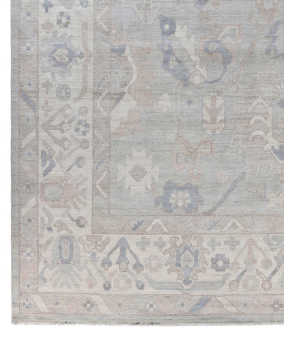 Hand knotted Afghan Salon carpet in 17th-century Oushak design 409x301cm | Rug# 26907