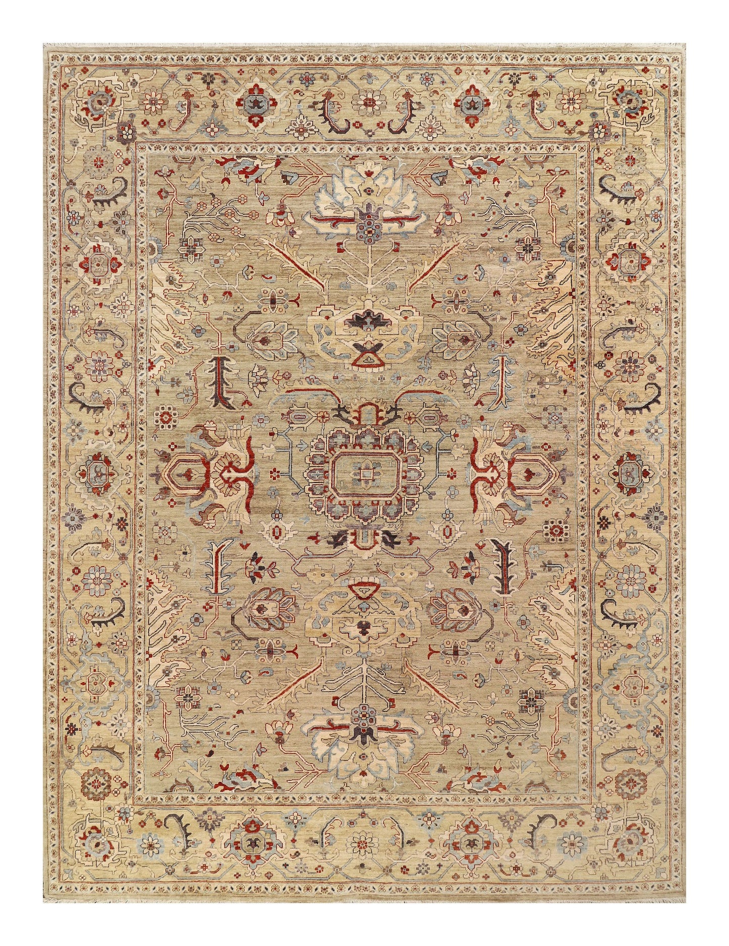 Afghan Turkaman weave 19th-century Tabriz design 363x273cm | Rug# 26909