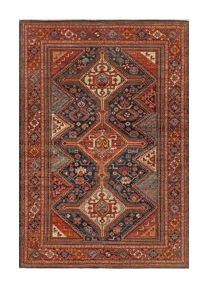 Afghan Turkaman weave in 19th-century Qashqai design 267x187cm | Rug# 26918