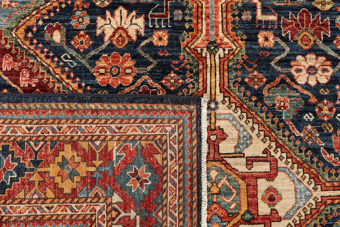 Afghan Turkaman weave in 19th-century Qashqai design 267x187cm | Rug# 26918