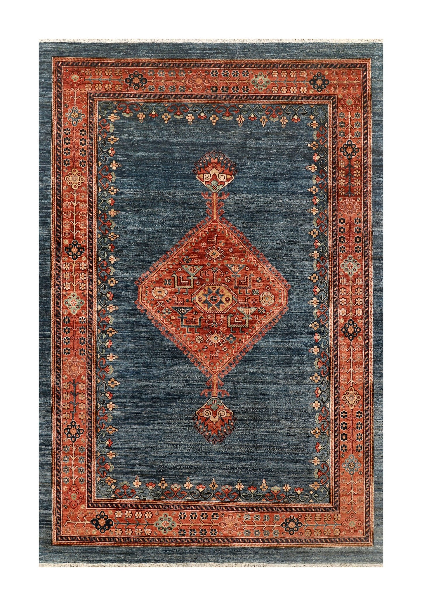 Afghan Turkaman weave, 19th-century Farahan design 280x182cm | Rug# 26919