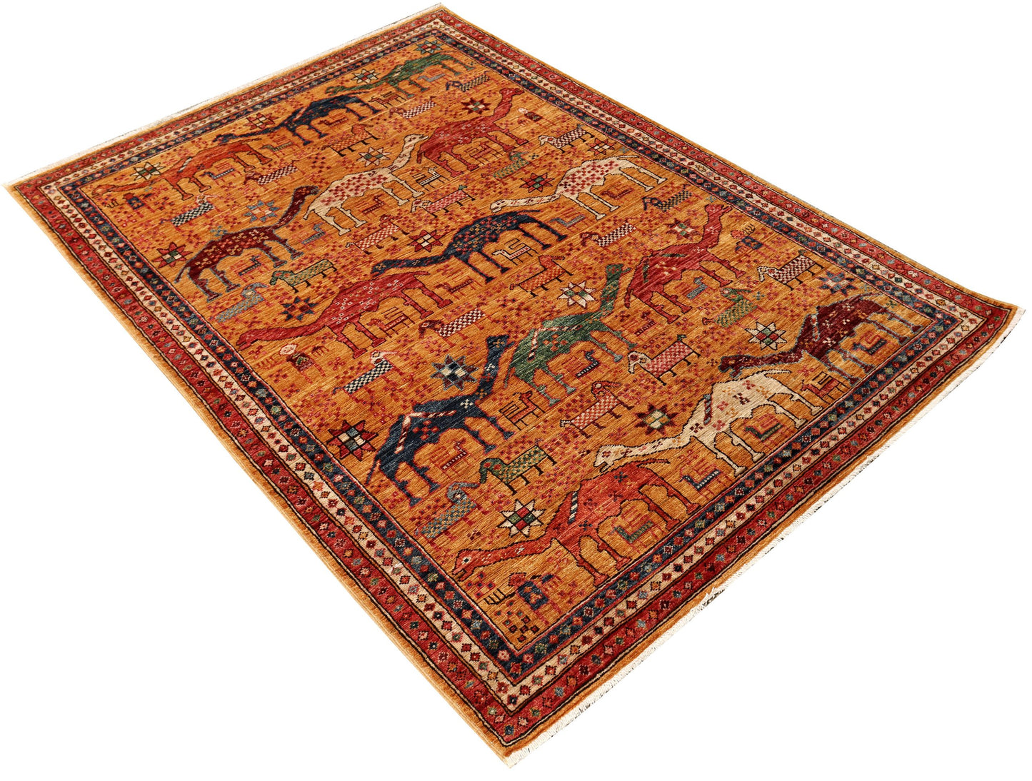 Afghan Turkaman weave, 19th-century pictorial design 191x122cm | Rug# 26920