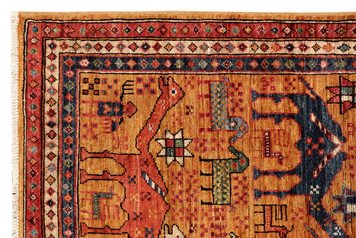 Afghan Turkaman weave, 19th-century pictorial design 191x122cm | Rug# 26920
