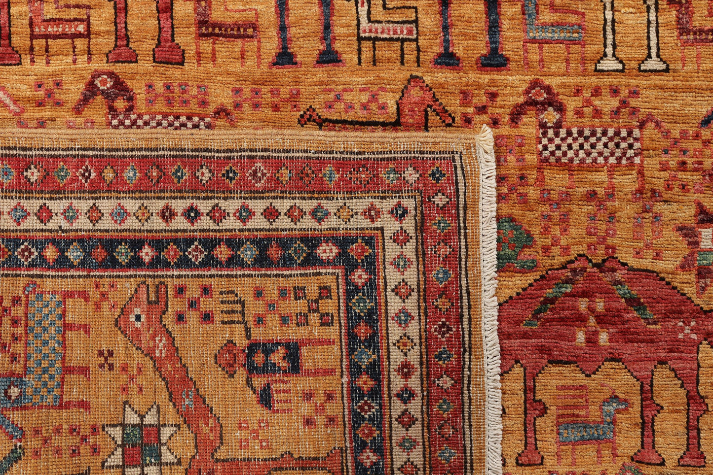 Afghan Turkaman weave, 19th-century pictorial design 191x122cm | Rug# 26920