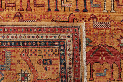 Afghan Turkaman weave, 19th-century pictorial design 191x122cm | Rug# 26920