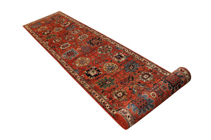 Afghan Turkaman weave, 16th-century Safavid floral design 617x80cm | Rug# 26928