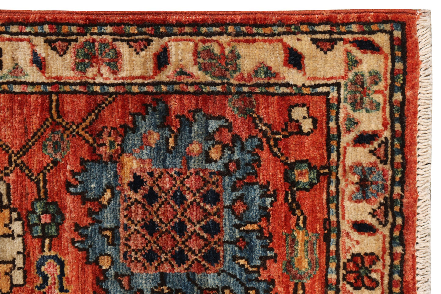 Afghan Turkaman weave, 16th-century Safavid floral design 617x80cm | Rug# 26928