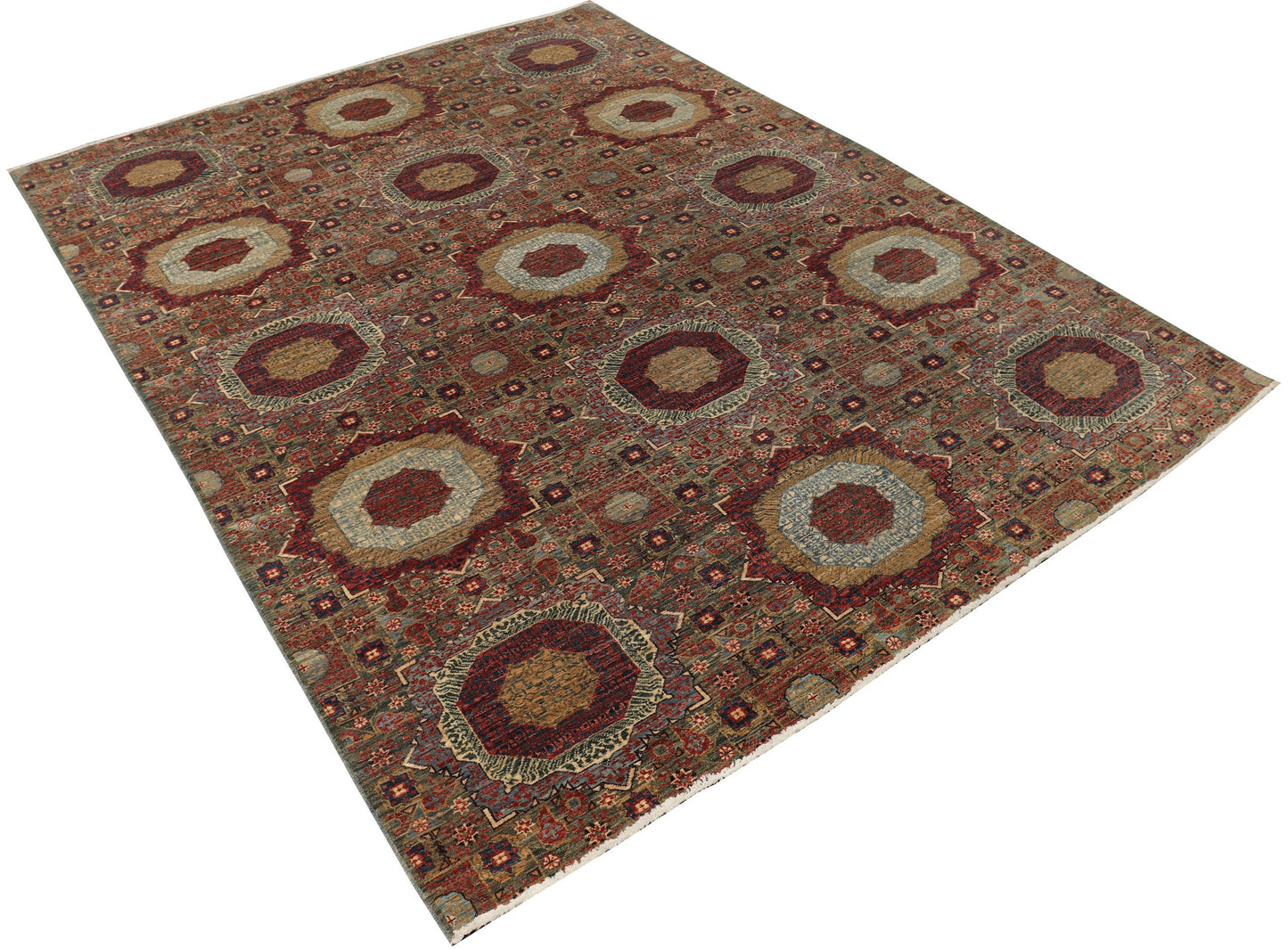 Afghan Turkaman weave in 15th-century Mamluk design 272x180cm | Rug# 26930
