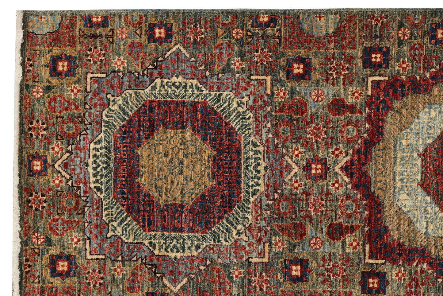 Afghan Turkaman weave in 15th-century Mamluk design 272x180cm | Rug# 26930