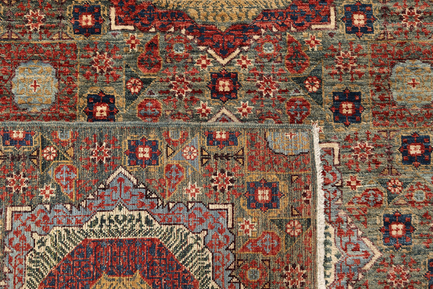 Afghan Turkaman weave in 15th-century Mamluk design 272x180cm | Rug# 26930