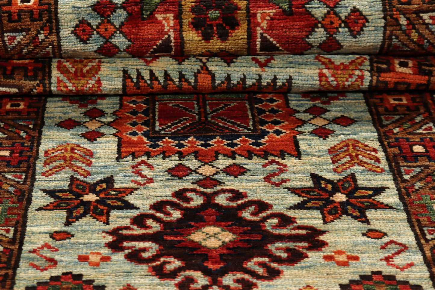 Afghan Turkaman weave, 19th-century Heriz design 294x89cm | Rug# 26932