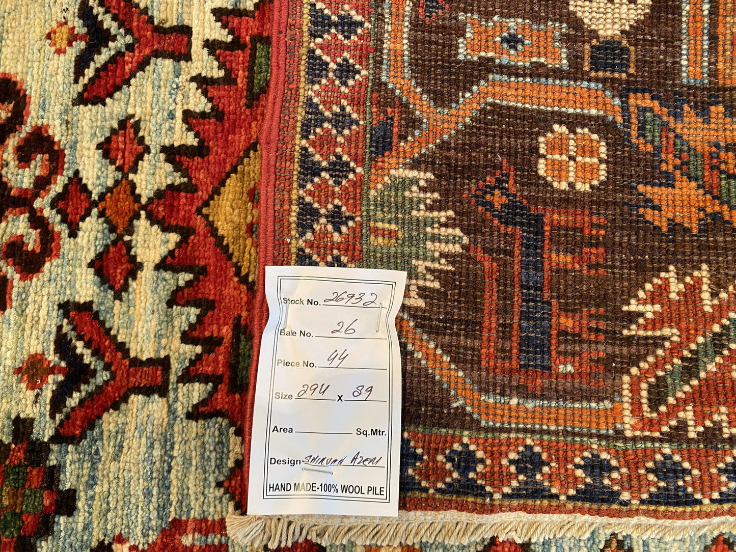 Afghan Turkaman weave, 19th-century Heriz design 294x89cm | Rug# 26932