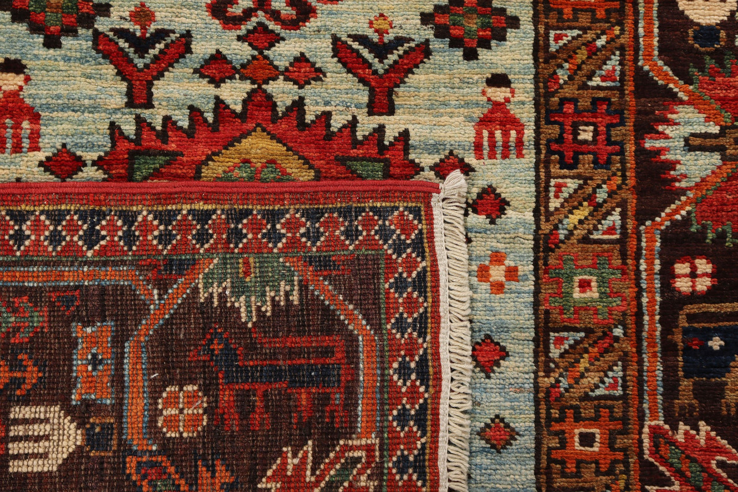 Afghan Turkaman weave, 19th-century Heriz design 294x89cm | Rug# 26932
