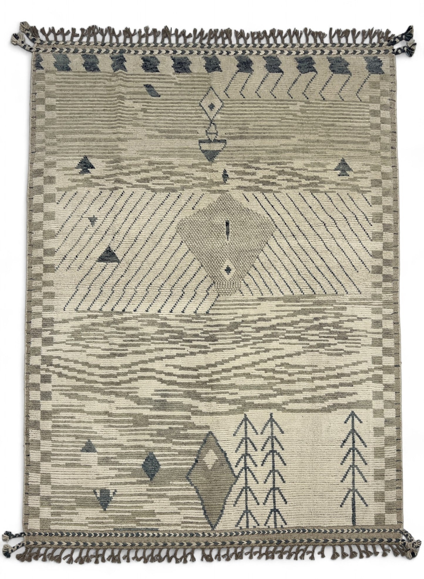 Modern Moroccan Style Rug with mid-c Scandinavian Design 270x196cm | Rug# 26934