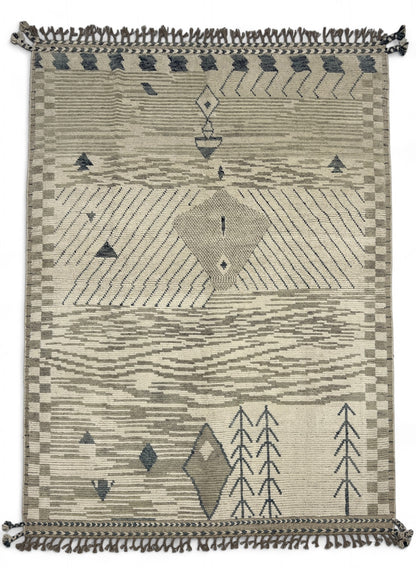 Modern Moroccan Style Rug with mid-c Scandinavian Design 270x196cm | Rug# 26934