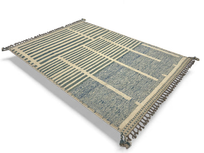 Modern Moroccan Style Rug with mid-c Scandinavian Design 270x188cm | Rug# 26937