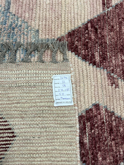 Modern Moroccan Style Rug with mid-c Scandinavian Design 276x185cm | Rug# 26946