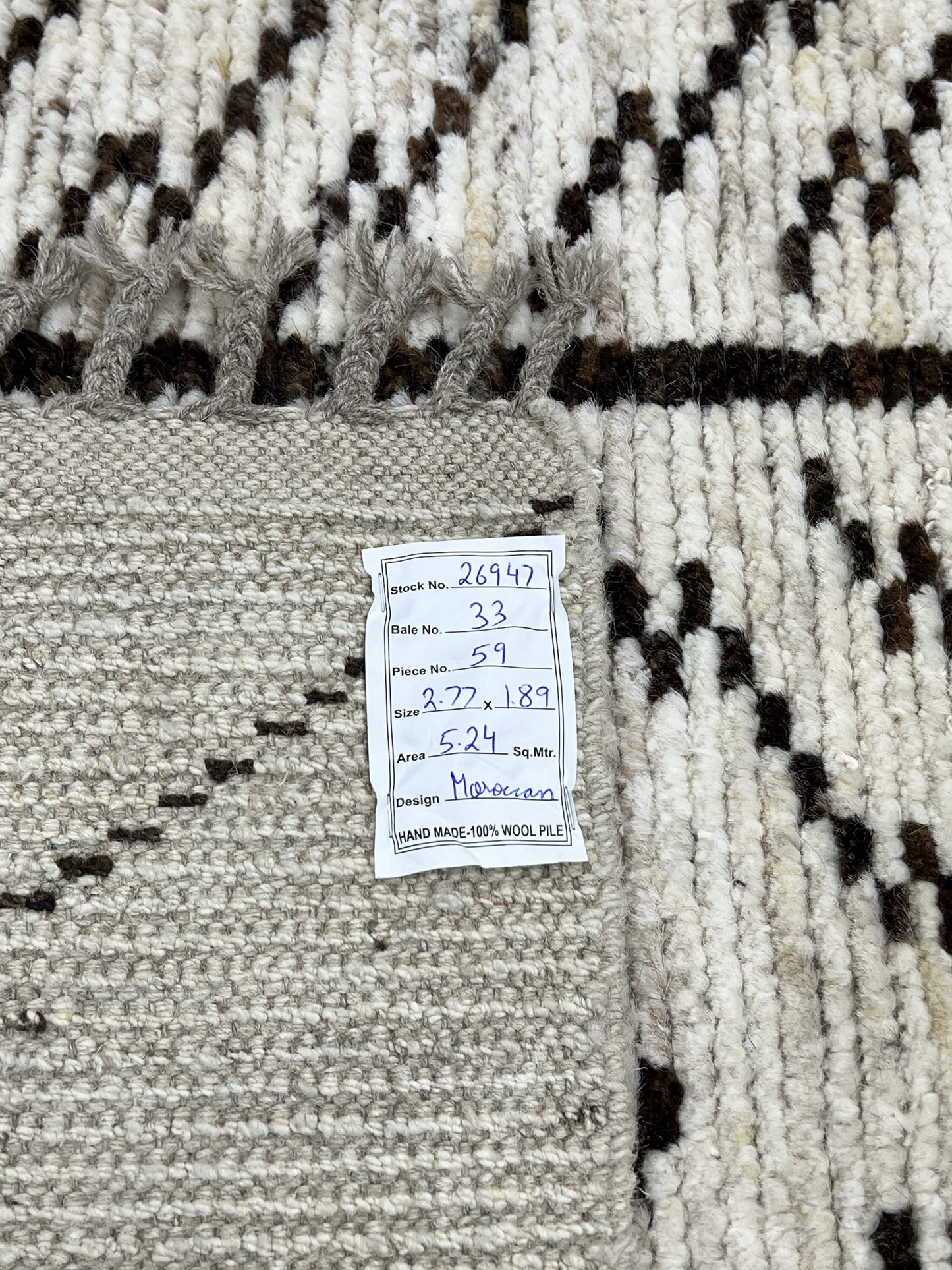 Modern Moroccan Style Rug with mid-c Scandinavian Design 277x189cm | Rug# 26947