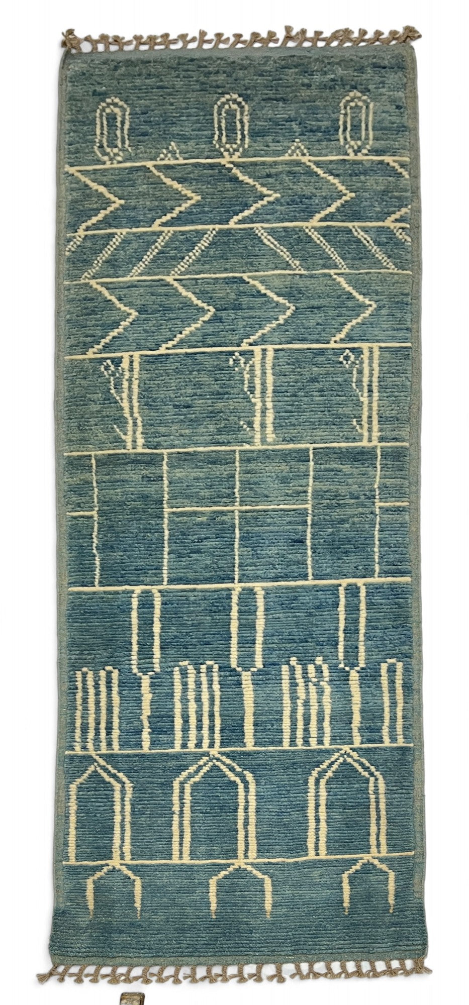 Modern Moroccan Style Rug with mid-c Scandinavian Design 313x80cm | Rug# 26952
