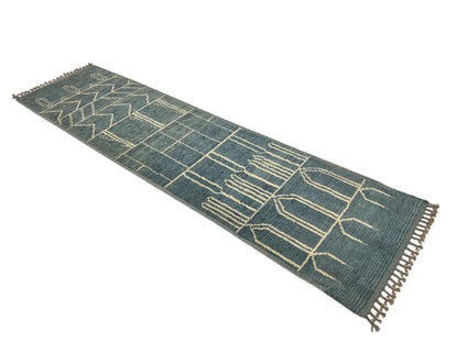 Modern Moroccan Style Rug with mid-c Scandinavian Design 313x80cm | Rug# 26952