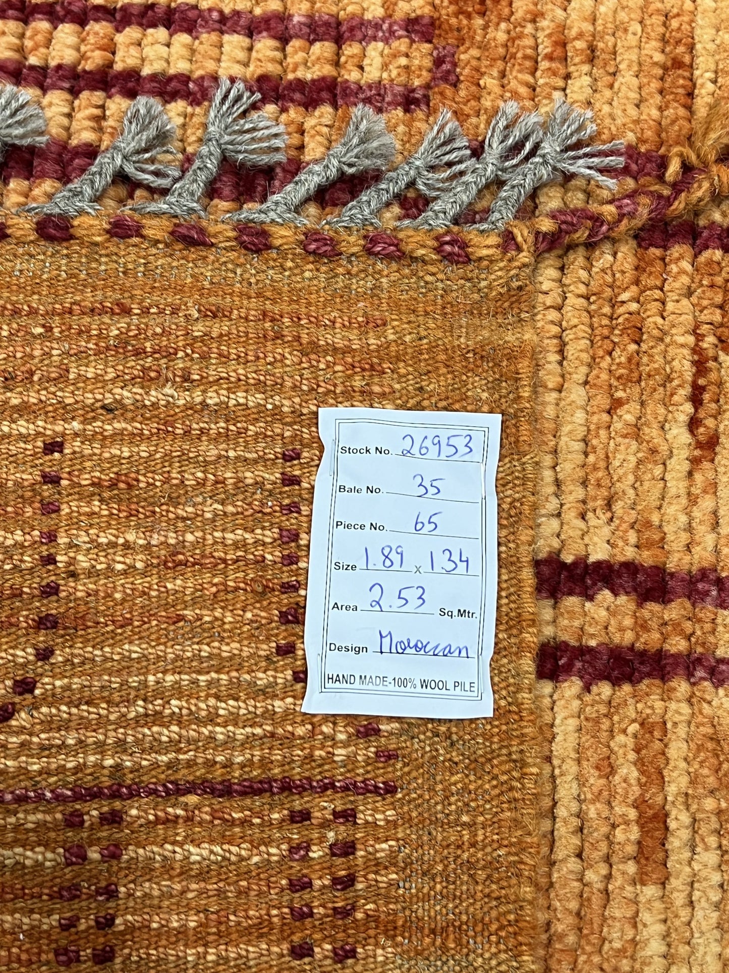 Modern Moroccan Style Rug with mid-c Scandinavian Design 189x134cm | Rug# 26953