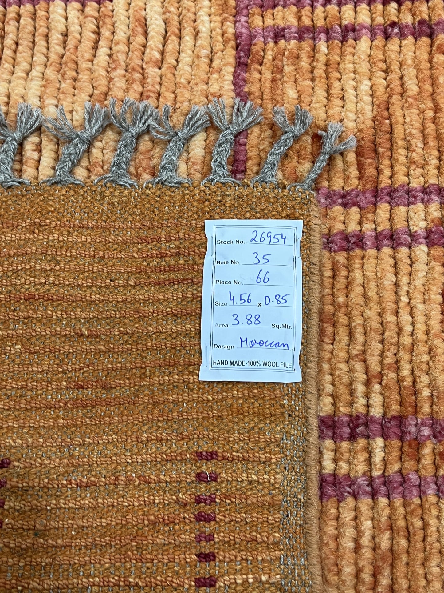 Modern Moroccan Style Rug with mid-c Scandinavian Design 456x85cm | Rug# 26954