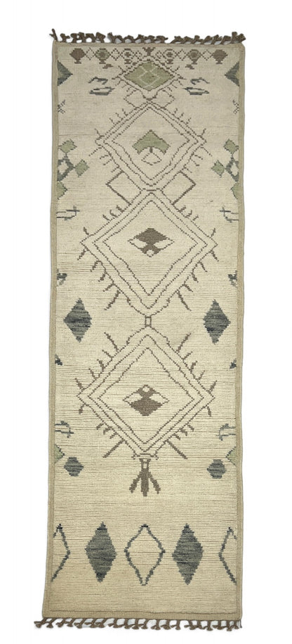 Modern Moroccan Style Rug with mid-c Scandinavian Design 385x76cm | Rug# 26956