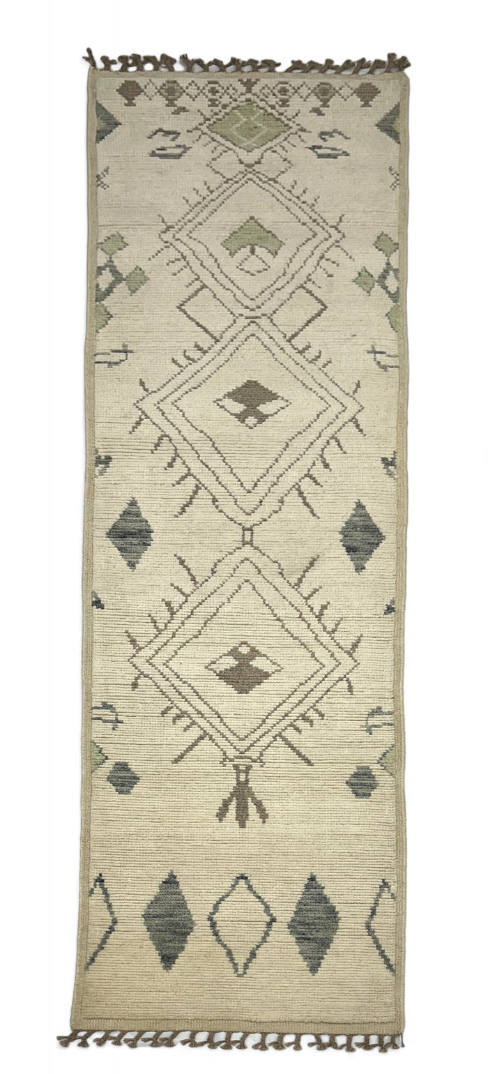 Modern Moroccan Style Rug with mid-c Scandinavian Design 385x76cm | Rug# 26956
