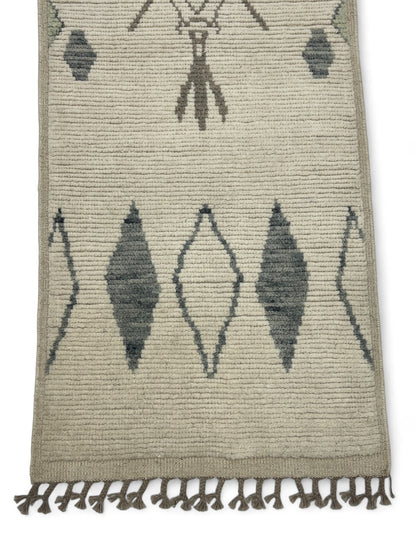 Modern Moroccan Style Rug with mid-c Scandinavian Design 385x76cm | Rug# 26956