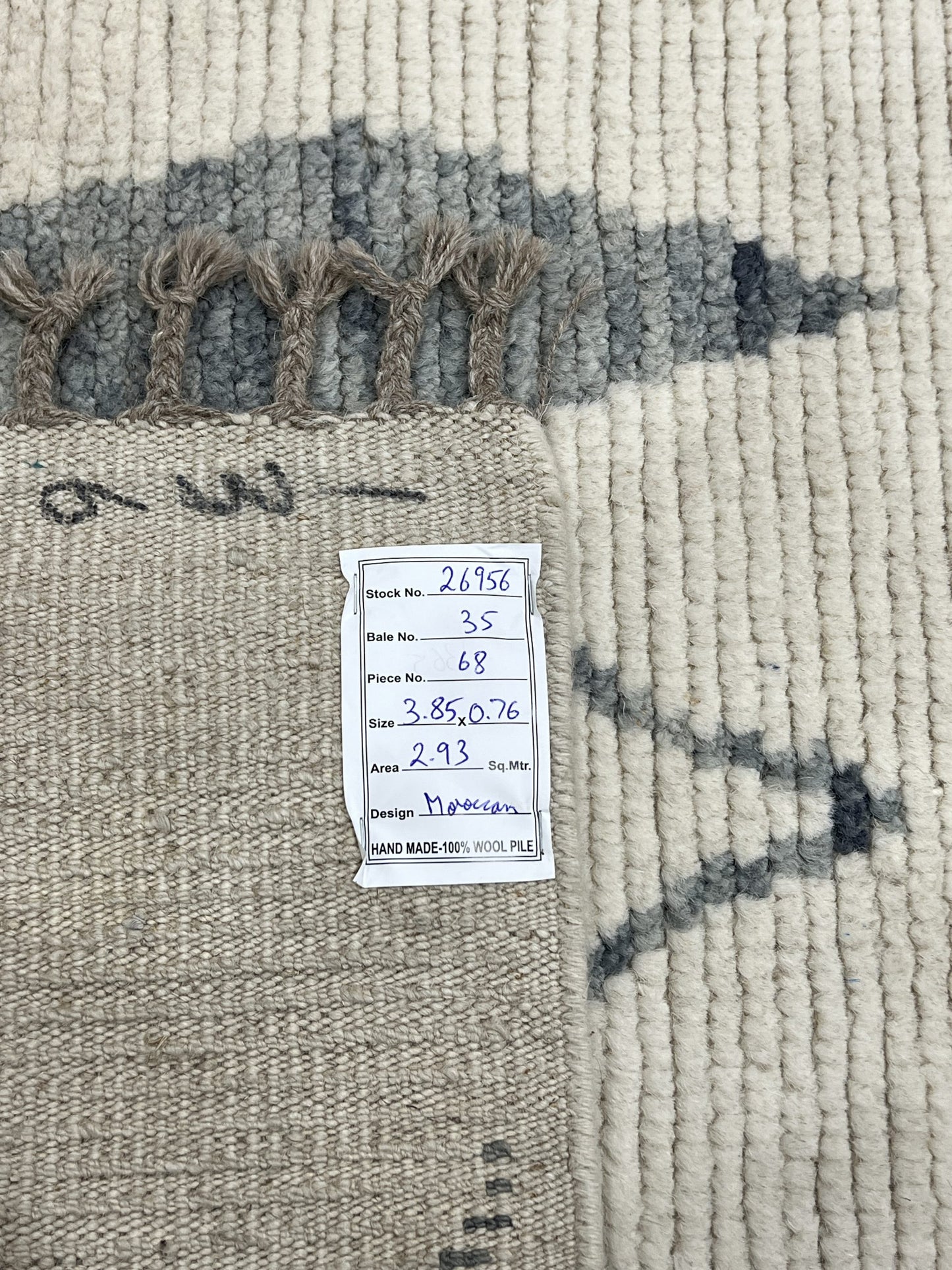 Modern Moroccan Style Rug with mid-c Scandinavian Design 385x76cm | Rug# 26956