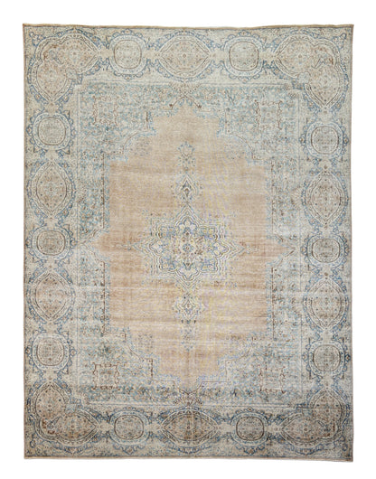 Vintage and Distressed Persian Tabriz rug 398x300cm | Rug# 27135