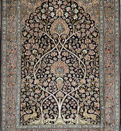 Kashmir Silk Tree-Of-Life 130x84cm | Rug# 31201