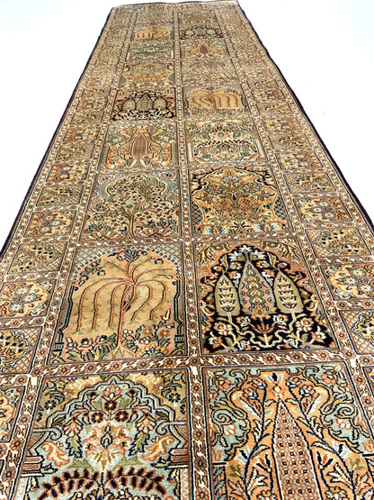 Srinagar Kashmir silk 309x81cm | Rug# 31622